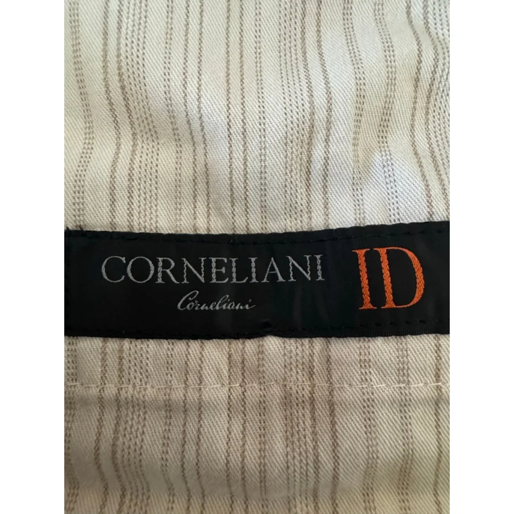 Corneliani Beige Cotton Linen Trousers Men's Size 60